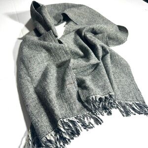 Amana Products Preppy Professor Old Money Neck Scarf Wool Nylon Blend Gray Tweed